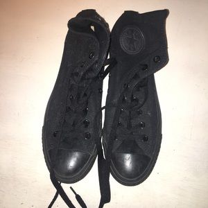 Black high top converse- worn once